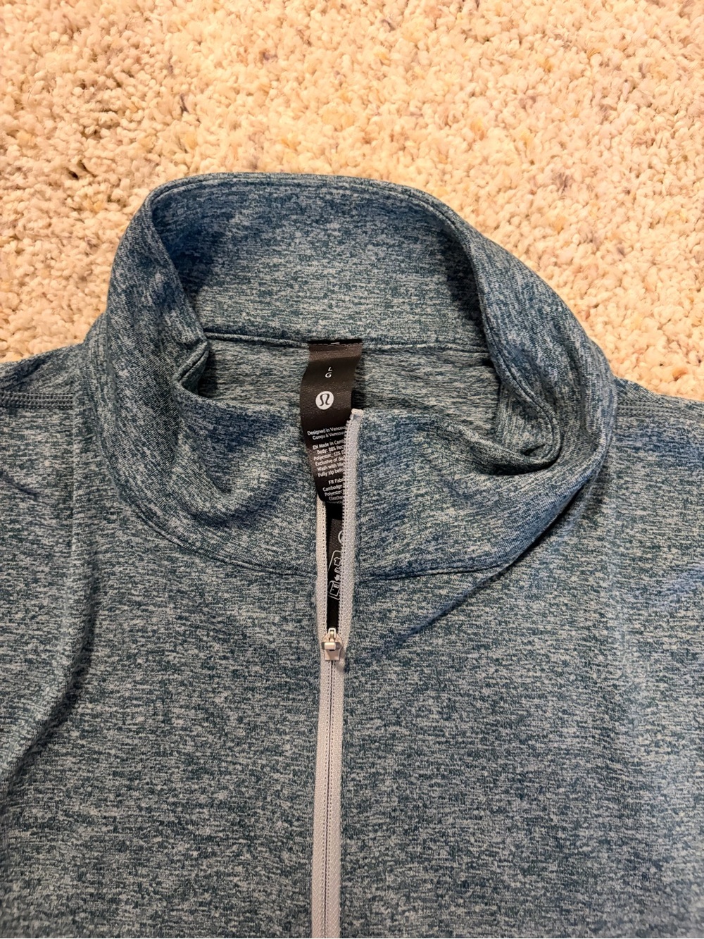 Lululemon Soft Jersey Half Zip - Heathered Teal